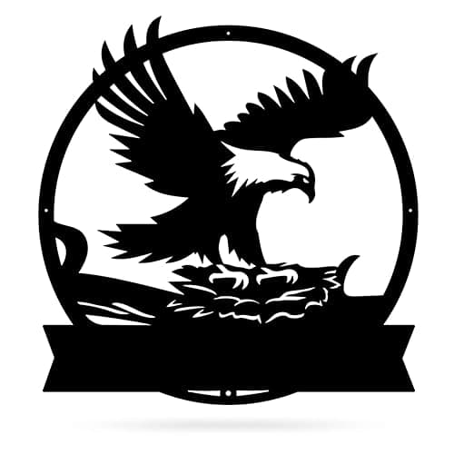  RealSteel Eagle’s Nest Family Monogram – Black 18” 