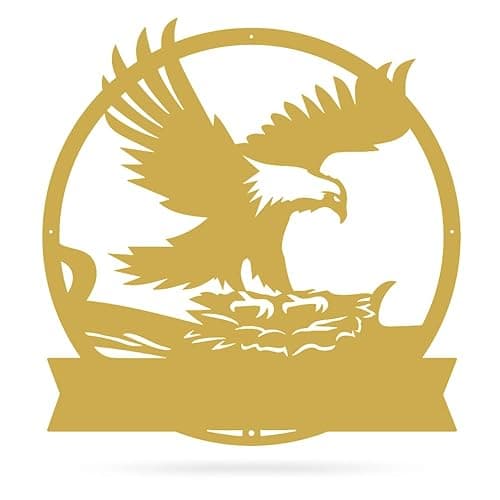  RealSteel Eagle’s Nest Family Monogram – Gold 18”