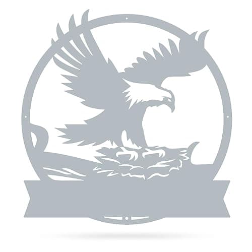  RealSteel Eagle’s Nest Family Monogram – Textured Silver 36”