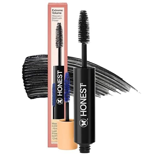 Honest Beauty 2‑in‑1 Extreme Volume Clean Mascara + Bold Lash Primer – Black (.27 fl oz)